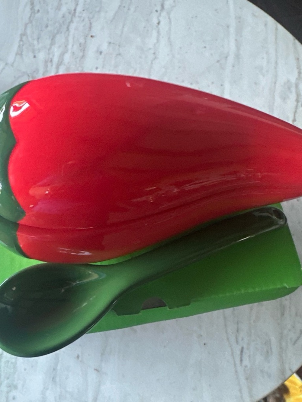 Red and Green Ceramic Pepper Accent Vase - Unbranded